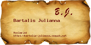 Bartalis Julianna névjegykártya